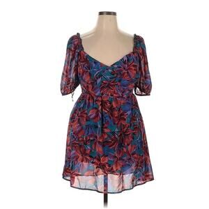 Jessica Simpson Floral Dress Woman Above-knee Puff Sleeve Sweetheart, NWT | XL